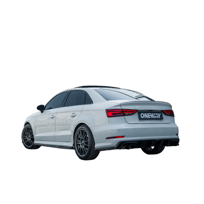 Heckseitensplitter Diffusoren passend für Audi S3 8V Limousine 2013-2016 Hochglanz Schwarz