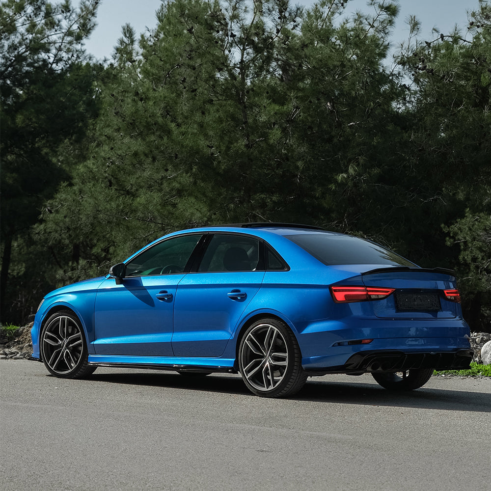 Heckseitensplitter Diffusoren passend für Audi S3 8V Limousine 2013-2016 v2 Hochglanz Schwarz