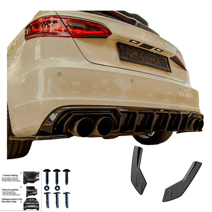 Heckseitensplitter Diffusoren passend für Audi S3 8V Sportback 2013-2016 Hochglanz Schwarz