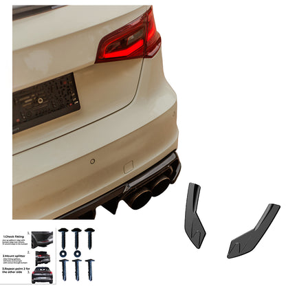 Heckseitensplitter Diffusoren passend für Audi S3 8V Sportback 2013-2016 Hochglanz Schwarz