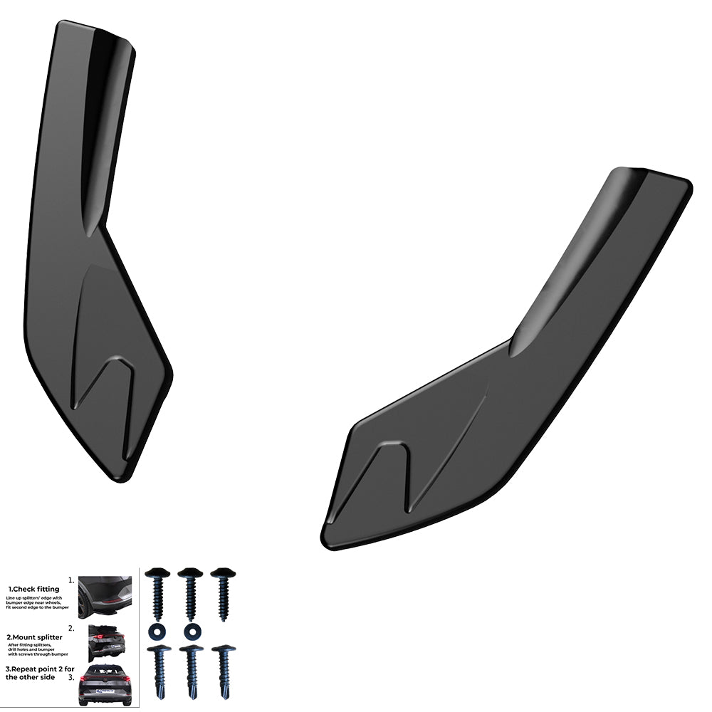 Heckseitensplitter Diffusoren passend für Audi S3 8V Sportback 2013-2016 Hochglanz Schwarz
