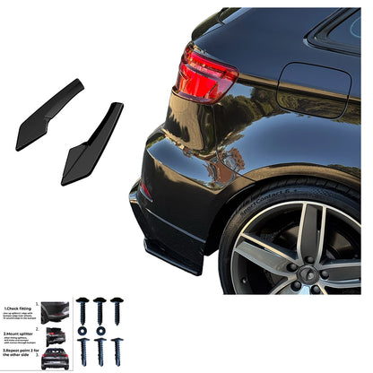 Heckseitensplitter passend für Audi S3 Sportback 8V Facelift 2016-2020 Hochglanz Schwarz
