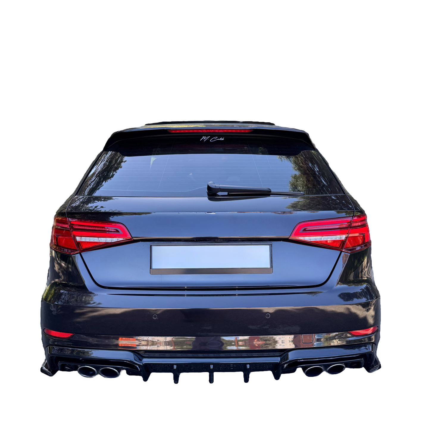 Heckseitensplitter passend für Audi S3 Sportback 8V Facelift 2016-2020 Hochglanz Schwarz