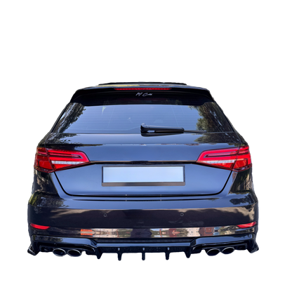 Heckseitensplitter passend für Audi S3 Sportback 8V Facelift 2016-2020 Hochglanz Schwarz