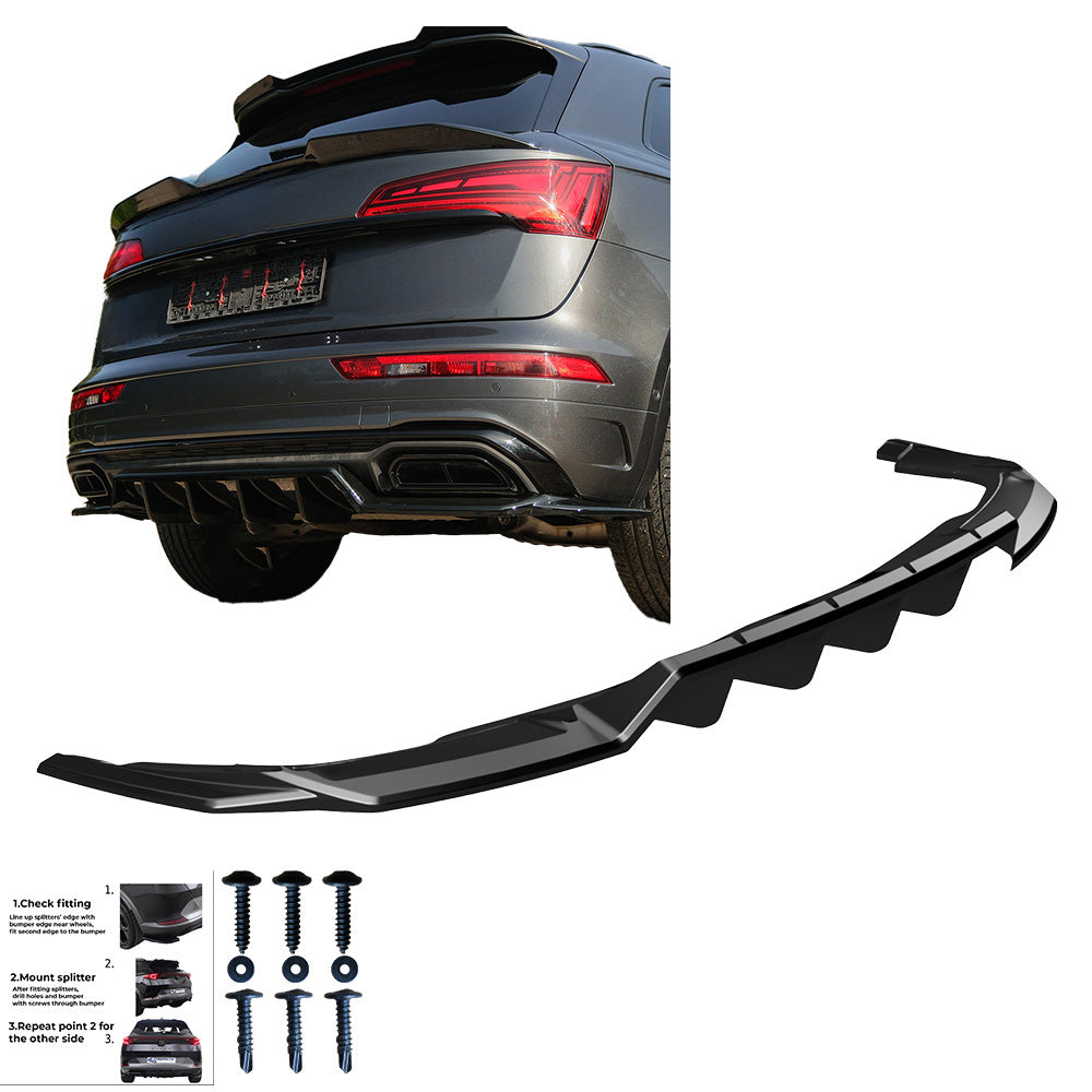 RS11.054 - Heckmittel-Splitter passend für Audi Q5 S-Line SUV Mk2 Facelift 2020-2024
