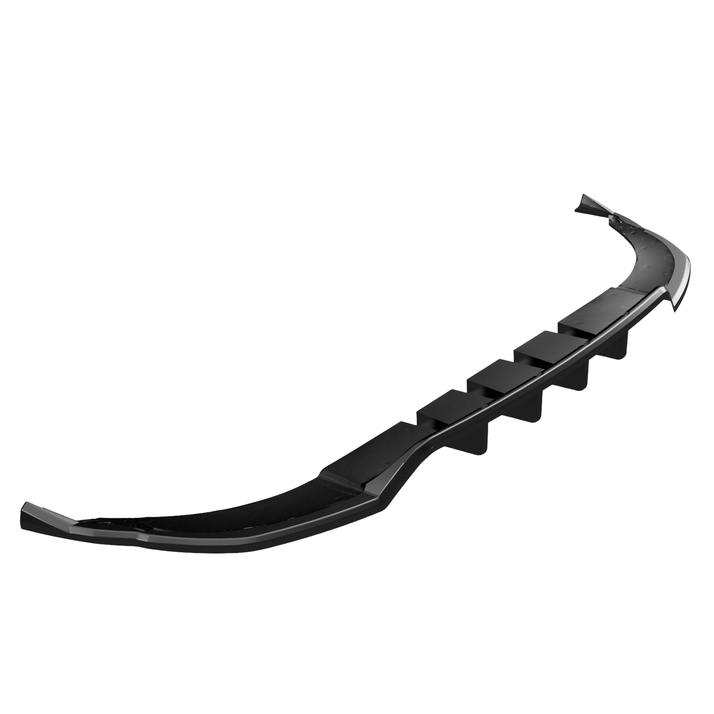 Heckmittel-Splitter passend für Audi Q8 S-Line Mk1 2018-2023 Hochglanz Schwarz