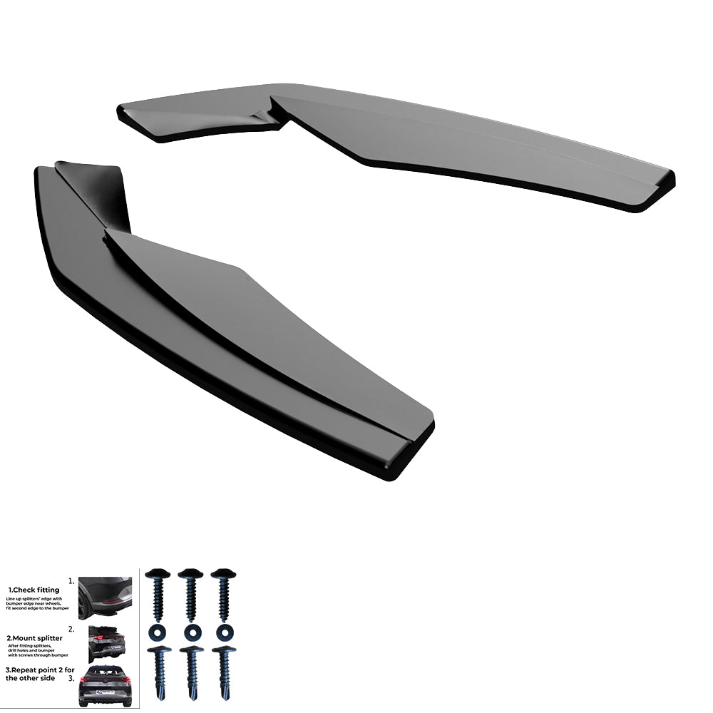 Heckseitensplitter passend für Audi S3/A3 S-Line 8Y (Limousine) 2020-2024 Hochglanz Schwarz
