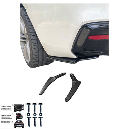 RS11.007 - Heckseitliche Diffusor Splitter passend für BMW 1er F20/F21 Facelift 2015-2019 Hochglanz Schwarz