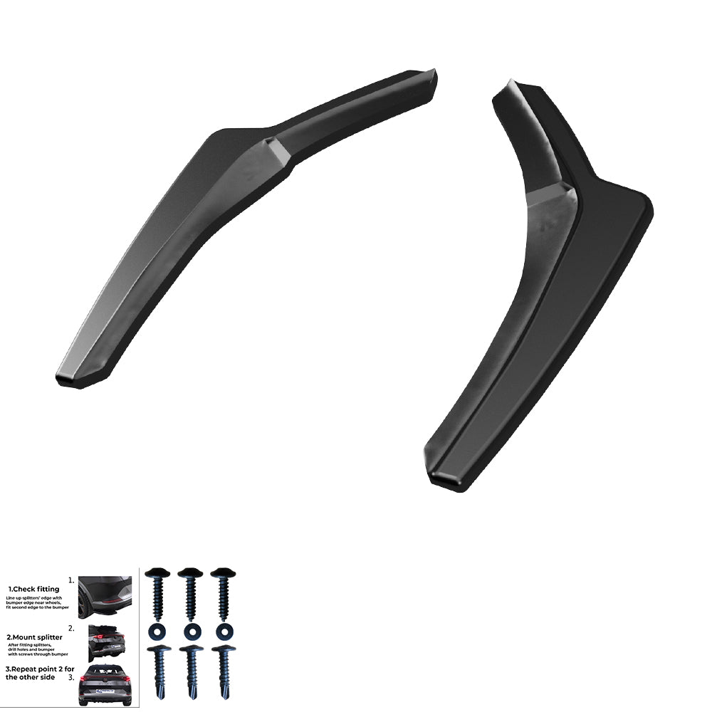 RS11.007 - Heckseitliche Diffusor Splitter passend für BMW 1er F20/F21 Facelift 2015-2019 Hochglanz Schwarz