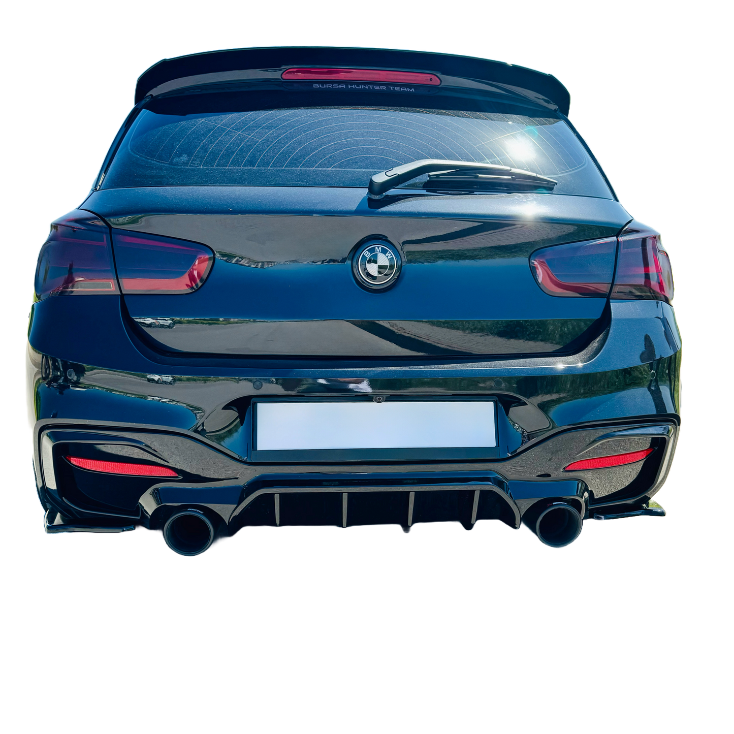 RS11.007 - Heckseitliche Diffusor Splitter passend für BMW 1er F20/F21 Facelift 2015-2019 Hochglanz Schwarz