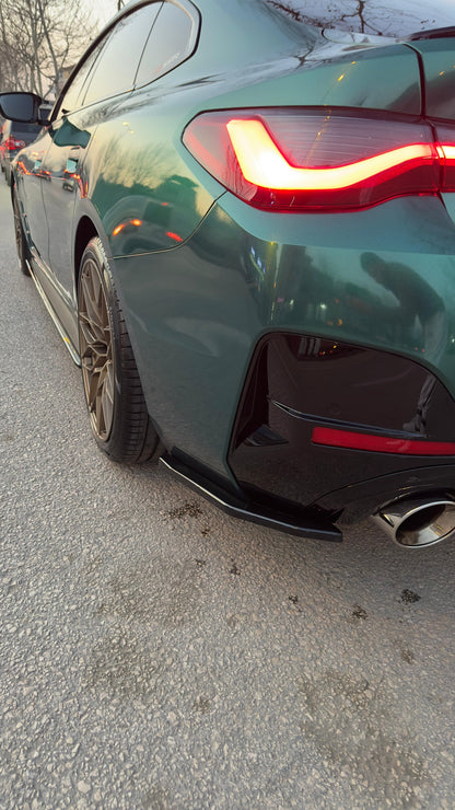Heckstoßstange Seitendiffuser Splitter Hochglanz Schwarz passend für BMW i4 M-Pack G26 2021+