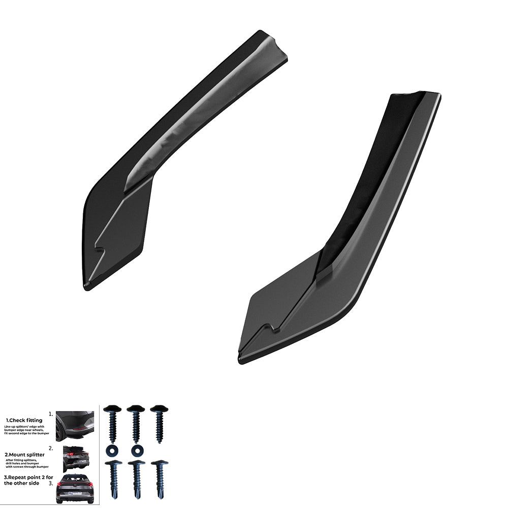 Heckseitige Diffusor Splitter passend für BMW 3er M-Pack G20/G21 2018-2022 Hochglanz Schwarz