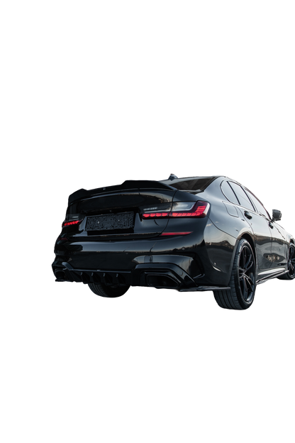Heckseitige Diffusor Splitter passend für BMW 3er M-Pack G20/G21 2018-2022 Hochglanz Schwarz