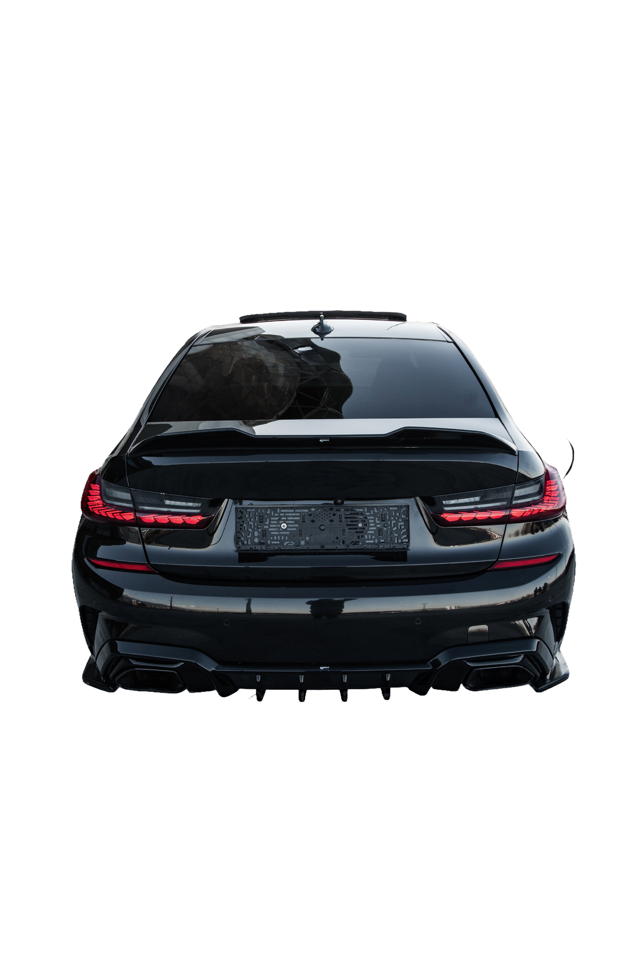 Heckseitige Diffusor Splitter passend für BMW 3er M-Pack G20/G21 2018-2022 Hochglanz Schwarz