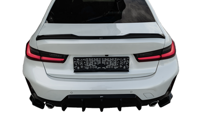 Heckseitige Diffusor Splitter passend für BMW 3er M-Pack G20/G21 Facelift 2022+ Hochglanz Schwarz