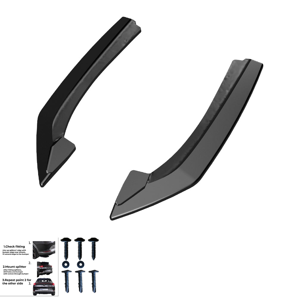 Heckseitige Diffusor-Splitter passend für BMW 4er G22 M-Paket / M440i 2020+ Hochglanz Schwarz