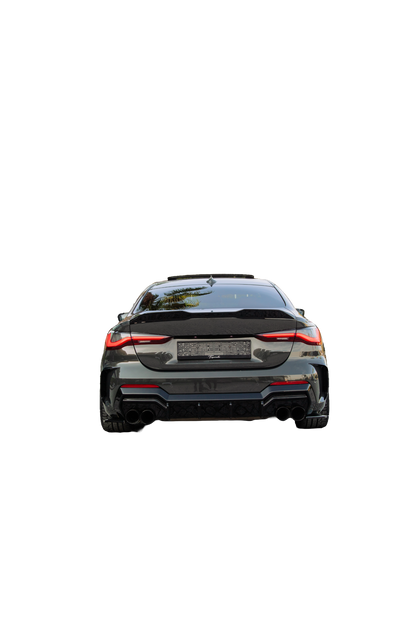Heckseitige Diffusor-Splitter passend für BMW 4er G22 M-Paket / M440i 2020+ Hochglanz Schwarz