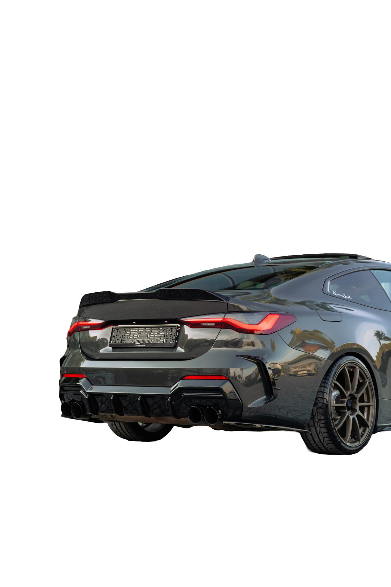 Heckseitige Diffusor-Splitter passend für BMW 4er G22 M-Paket / M440i 2020+ Hochglanz Schwarz