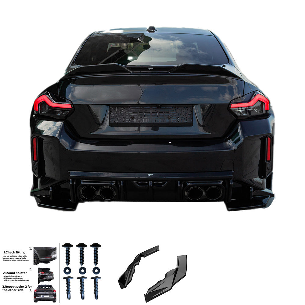 RS11.039 - Heckseitensplitter passend für BMW M2 G87 2023+ (Nur passend mit / RV21.040) Hochglanz Schwarz