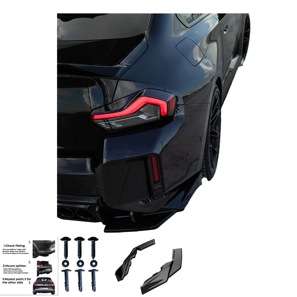 RS11.039 - Heckseitensplitter passend für BMW M2 G87 2023+ (Nur passend mit / RV21.040) Hochglanz Schwarz