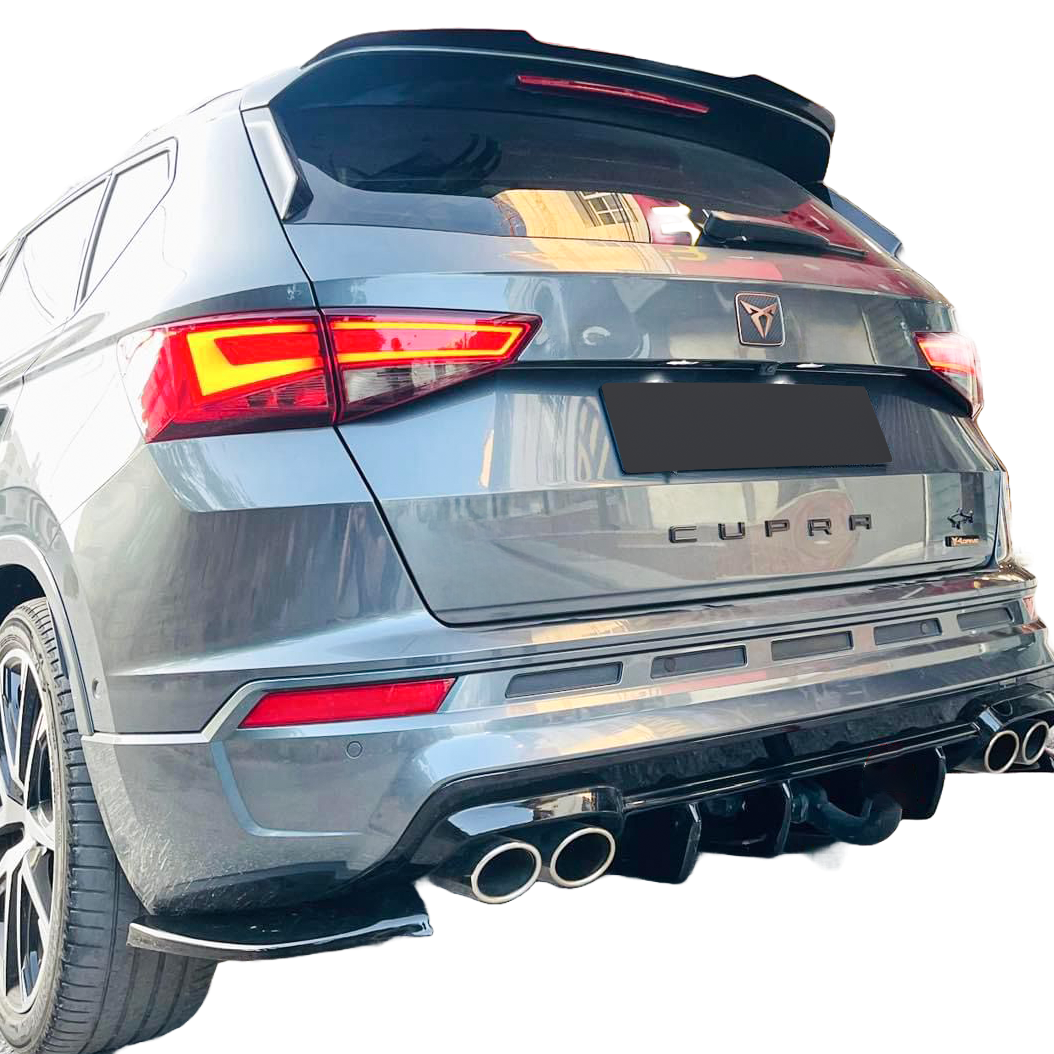 RS11.003 - Heckseitliche Diffusor Splitter passend für CUPRA Ateca Mk1 2018+ Hochglanz Schwarz