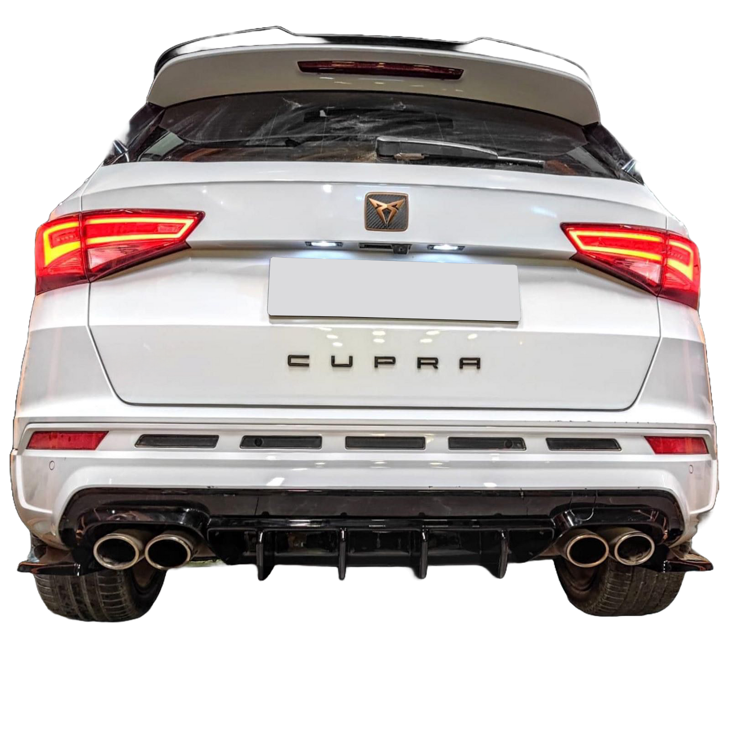 RS11.003 - Heckseitliche Diffusor Splitter passend für CUPRA Ateca Mk1 2018+ Hochglanz Schwarz