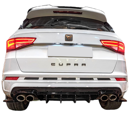 RS11.003 - Heckseitliche Diffusor Splitter passend für CUPRA Ateca Mk1 2018+ Hochglanz Schwarz