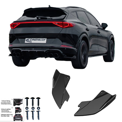 Heckstoßstange Diffusor Splitter passend für CUPRA Formentor 2020+ Version 2 Hochglanz Schwarz