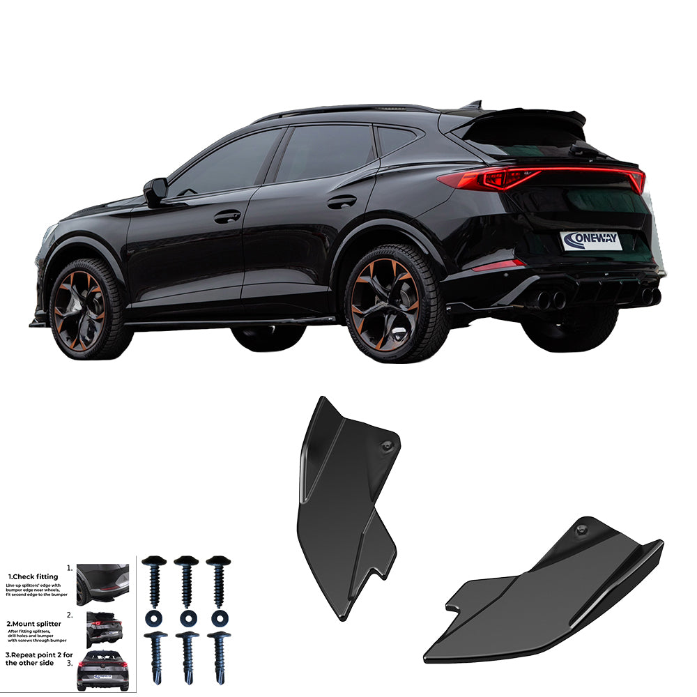 Heckstoßstange Diffusor Splitter passend für CUPRA Formentor 2020+ Version 2 Hochglanz Schwarz