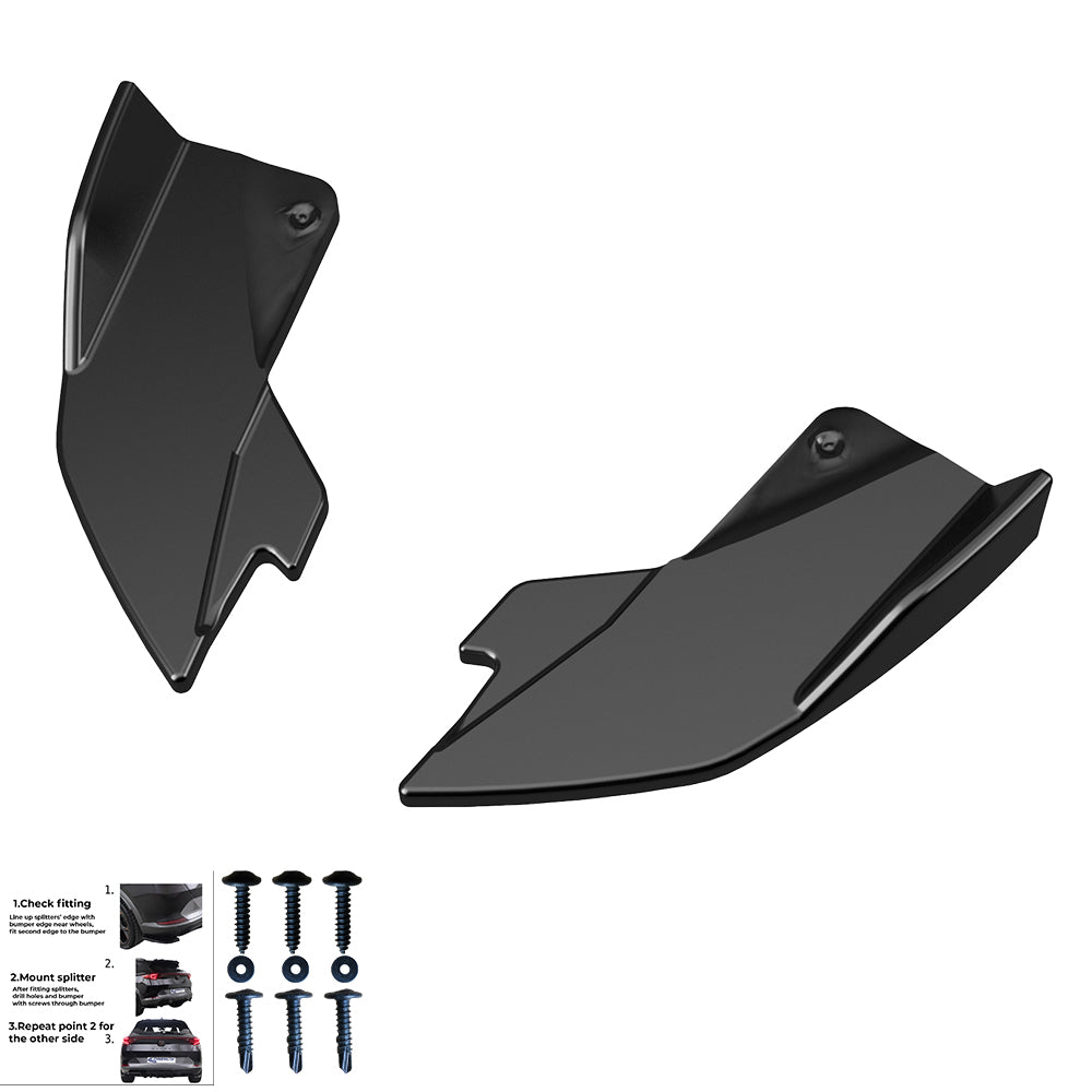 Heckstoßstange Diffusor Splitter passend für CUPRA Formentor 2020+ Version 2 Hochglanz Schwarz