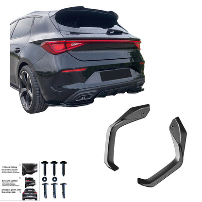Heckstoßstange Diffusor Splitter passend für CUPRA Leon Mk1 / Mk1 Facelift 2020+ Version 2 Hochglanz Schwarz