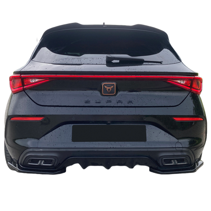 Heckstoßstange Diffusor Splitter passend für CUPRA Leon Mk1 / Mk1 Facelift 2020+ Version 2 Hochglanz Schwarz