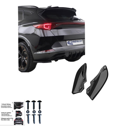 RS11.004 - Heckseitliche Diffusor Splitter passend für CUPRA Formentor 2020+ Hochglanz Schwarz