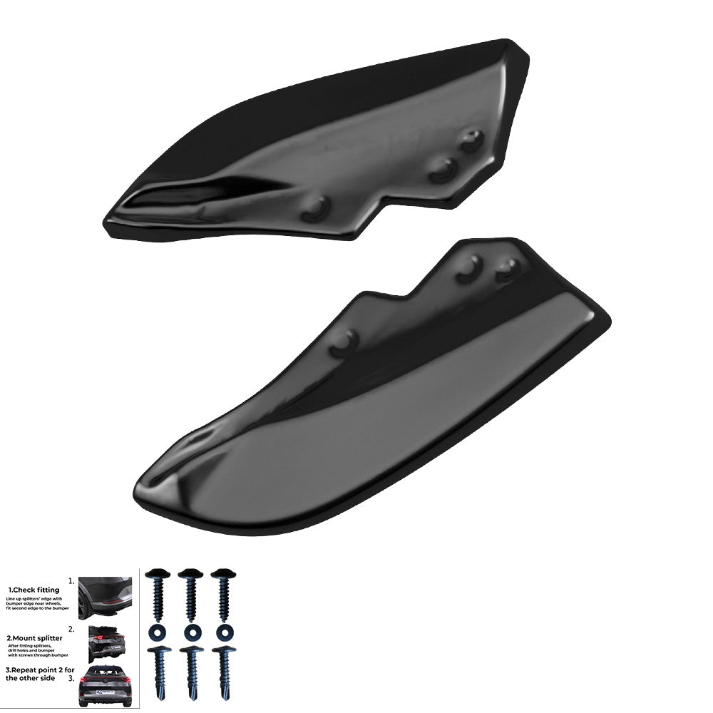 RS11.004 - Heckseitliche Diffusor Splitter passend für CUPRA Formentor 2020+ Hochglanz Schwarz