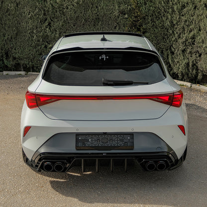 Heckseitensplitter Diffusoren passend für CUPRA Leon 2020+ v3 Hochglanz Schwarz
