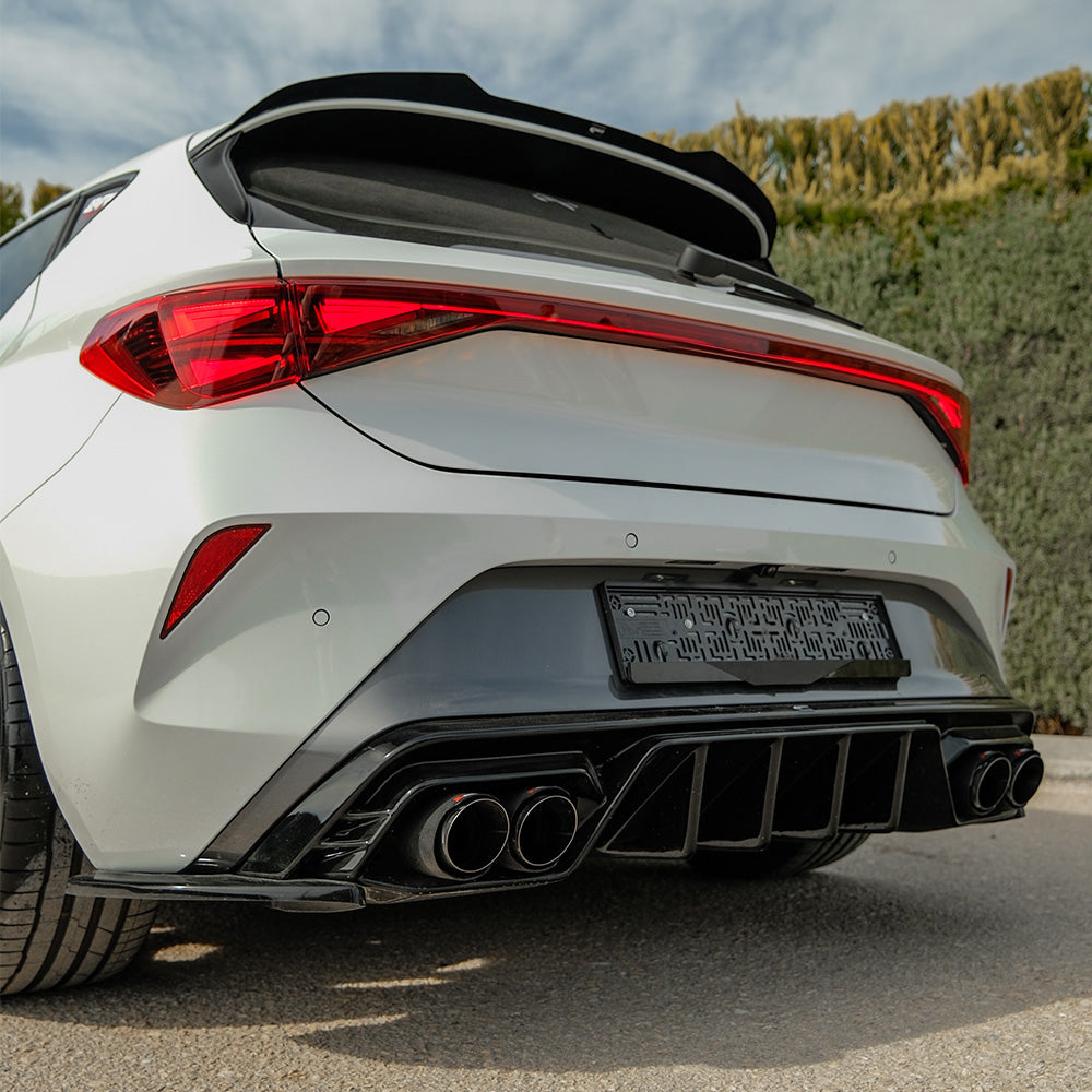 Heckseitensplitter Diffusoren passend für CUPRA Leon 2020+ v3 Hochglanz Schwarz