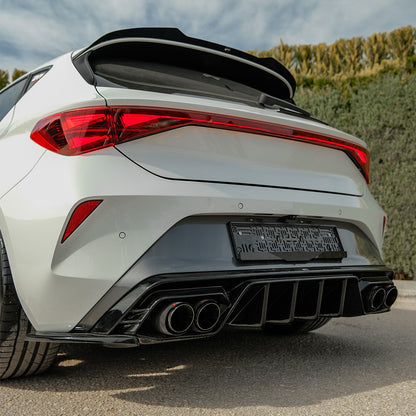 Heckseitensplitter Diffusoren passend für CUPRA Leon 2020+ v3 Hochglanz Schwarz