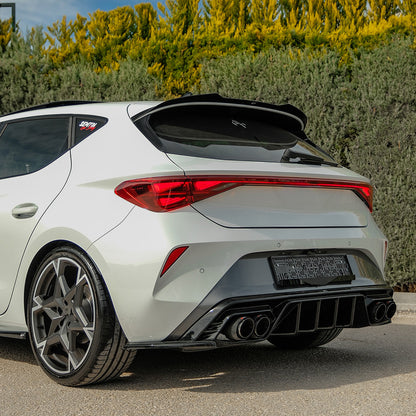 Heckseitensplitter Diffusoren passend für CUPRA Leon 2020+ v3 Hochglanz Schwarz