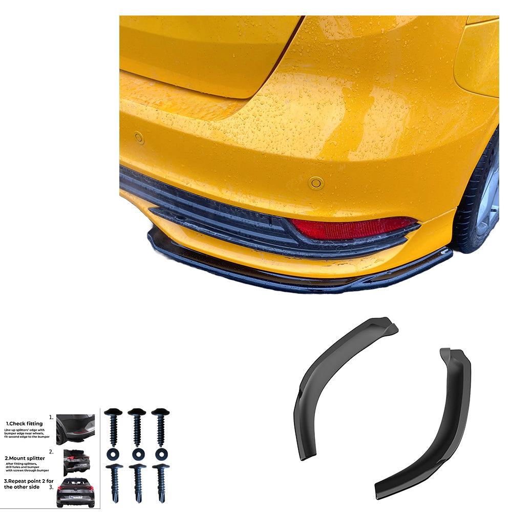 Heckstoßstange Seitendiffuser Splitter Hochglanz Schwarz passend für Ford Focus ST Mk3 Facelift 2015-2018