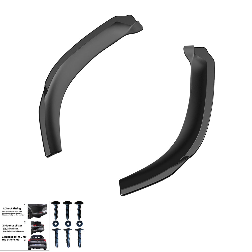 Heckstoßstange Seitendiffuser Splitter Hochglanz Schwarz passend für Ford Focus ST Mk3 Facelift 2015-2018