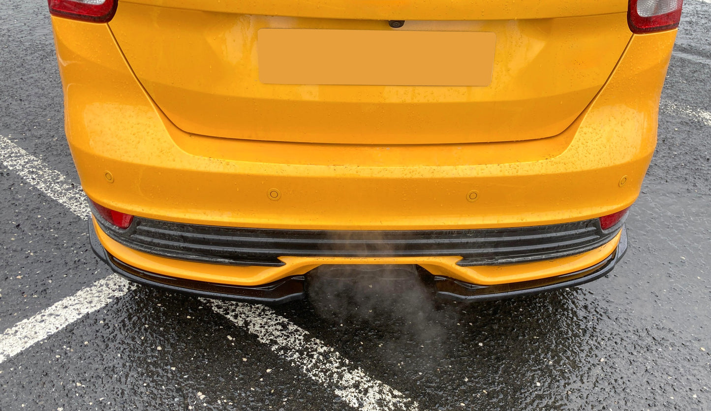 Heckstoßstange Seitendiffuser Splitter Hochglanz Schwarz passend für Ford Focus ST Mk3 Facelift 2015-2018