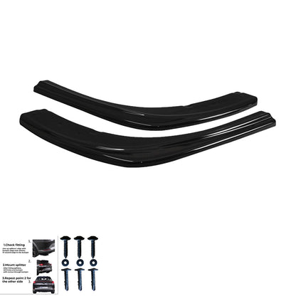 RS11.002 - Heckseitliche Diffusor Splitter passend für FORD Transit Custom MK1 Facelift 2018-2022 Hochglanz Schwarz