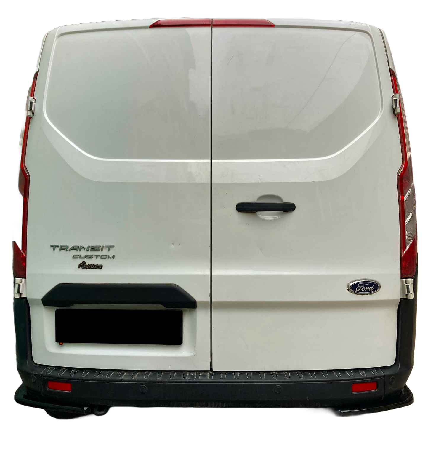 RS11.002 - Heckseitliche Diffusor Splitter passend für FORD Transit Custom MK1 Facelift 2018-2022 Hochglanz Schwarz