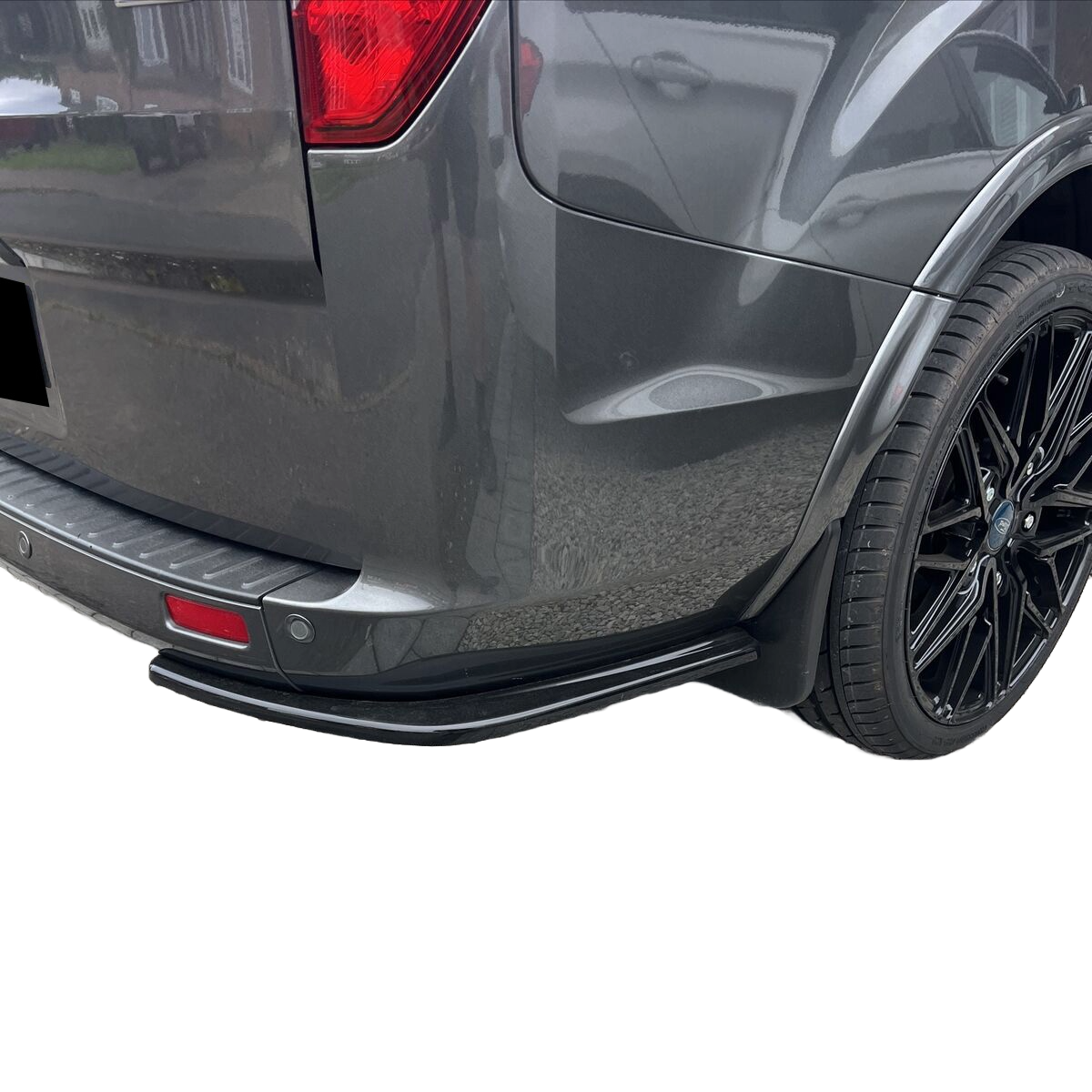 RS11.002 - Heckseitliche Diffusor Splitter passend für FORD Transit Custom MK1 Facelift 2018-2022 Hochglanz Schwarz
