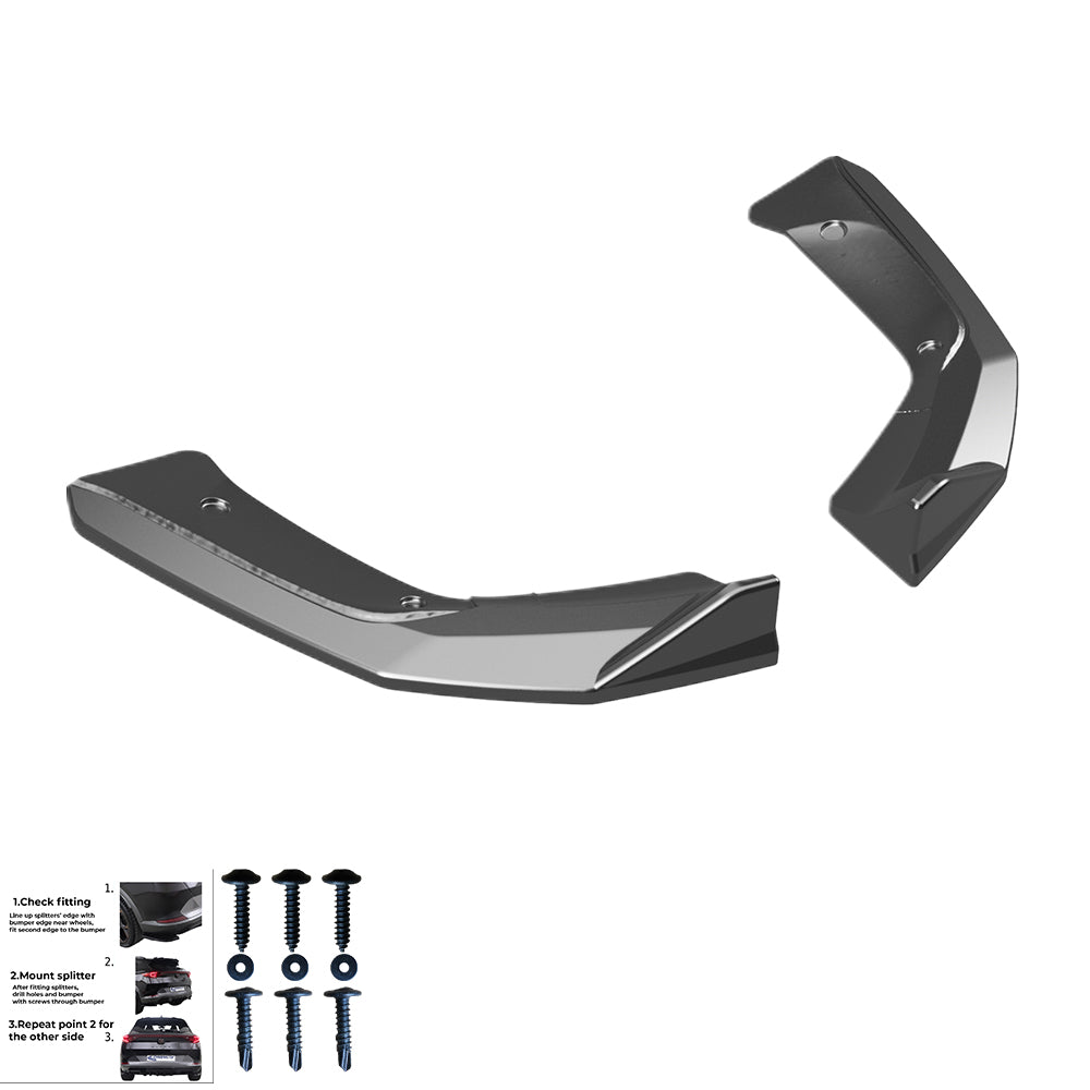 RS11.065 - Heckseitensplitter passend für Mercedes A45 S Aero Pack W177 / W177 Facelift 2019+ Hochglanz Schwarz