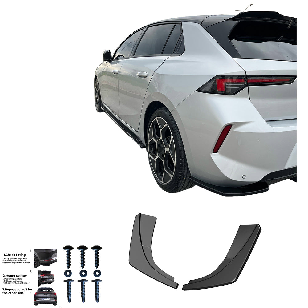 Heckseitendiffusor Splitter passend für OPEL Astra L 2020+ Hochglanz Schwarz