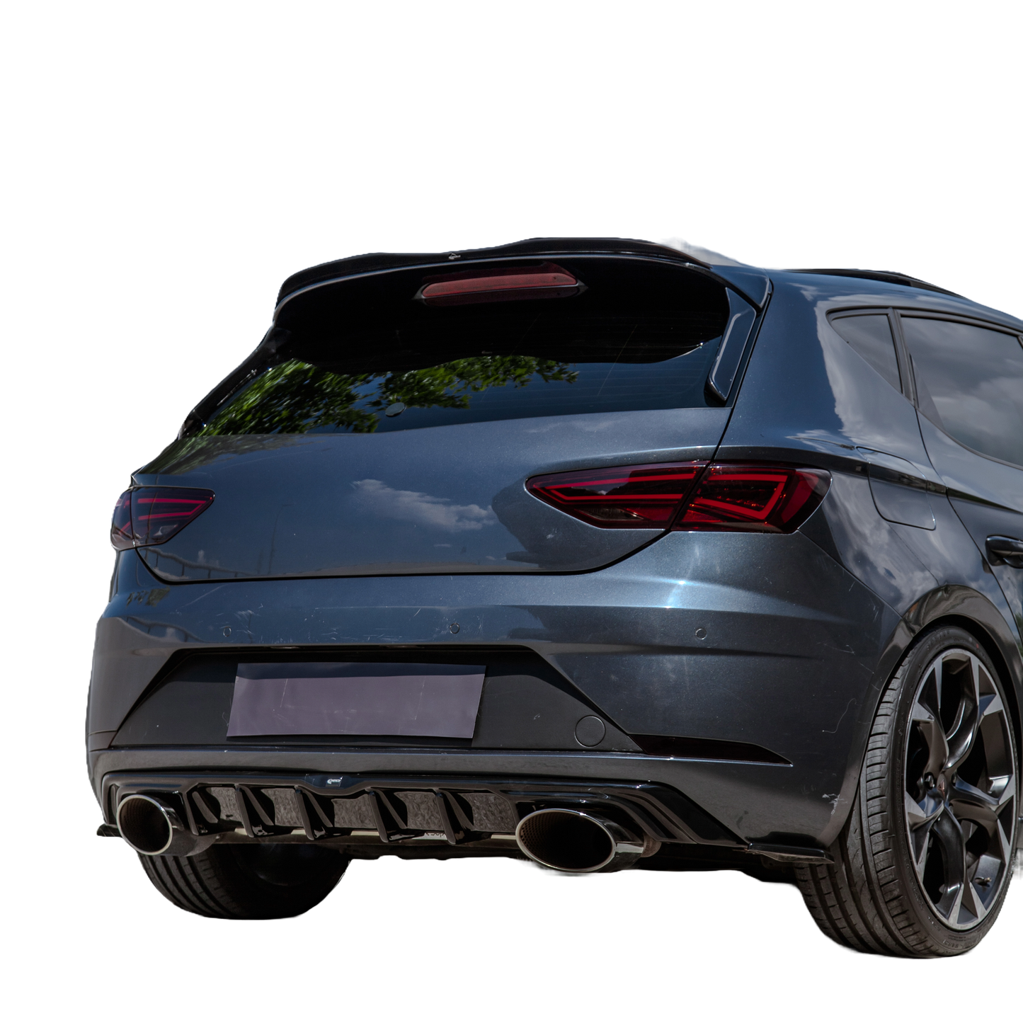 RS11.010 - Heckseitliche Diffusor Splitter passend für SEAT Leon FR MK3 2012-2016 Hochglanz Schwarz