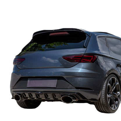 RS11.010 - Heckseitliche Diffusor Splitter passend für SEAT Leon FR MK3 2012-2016 Hochglanz Schwarz