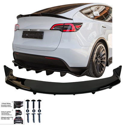 Heckmitte-Splitter passend für TESLA Model Y 2020-2025 Hochglanz Schwarz
