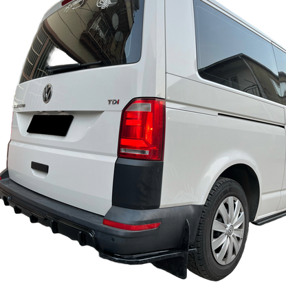 Heckseitendiffusor Splitter passend für VW Transporter T6 / T6.1 2015-2021 Hochglanz Schwarz